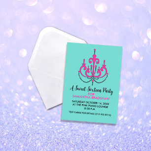 Sweet 16 Birthday Party Invitations (Teal)