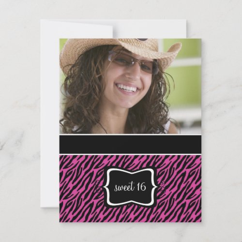 Sweet 16 Birthday Party Invitations {Zebra Print}