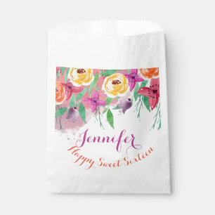 Sweet 16 Birthday party niece pink floral favor Bag