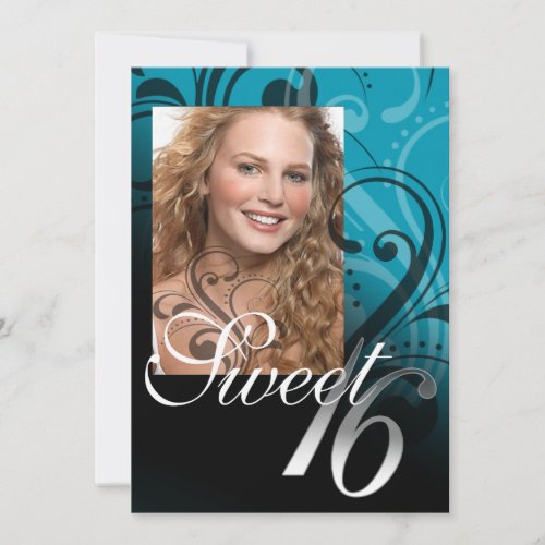 Sweet 16 Birthday Party Photo Personalized Invite