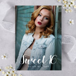Sweet 16 Birthday Party Photo Invitation<br><div class="desc">This teal blue green Elegant Script Photo Sweet 16 Invitation is fully personalized.
To resize and position your photo,  click on the "CUSTOMIZE IT" button.</div>