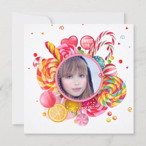 Sweet 16 Birthday Party Photo Invitation