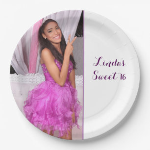 Sweet 16 birthday party plate 16th
