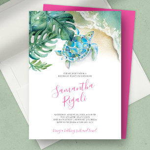 Sweet 16 Birthday Party Tropical Theme Invitation