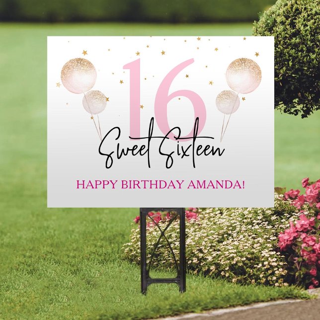 Sweet 16 Birthday Party Yard Sign (Creator Uploaded)