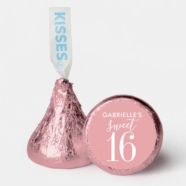 Sweet 16 Birthday Personalized Name Pink Hershey®'s Kisses® (Front)