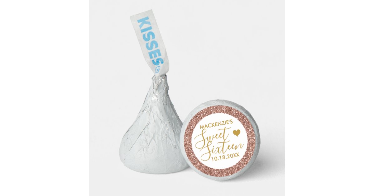 Hershey kiss sweet 16 labels