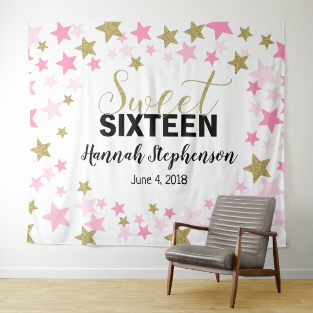sweet 16 birthday Photo Booth backdrop banner (In Situ (Horizontal))