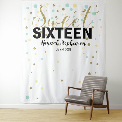 sweet 16 birthday Photo Booth backdrop banner