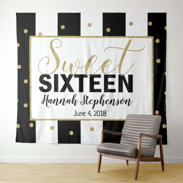 sweet 16 birthday Photo Booth backdrop banner (In Situ (Horizontal))