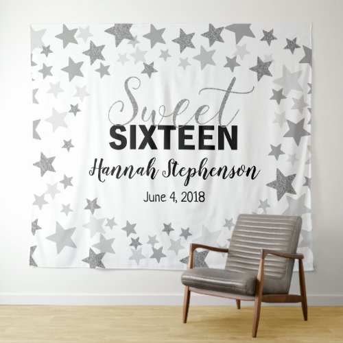 sweet 16 birthday Photo Booth backdrop banner Tape