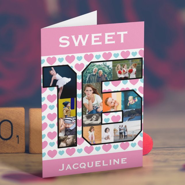Sweet 16 Birthday Photo Card (Creator Uploaded)