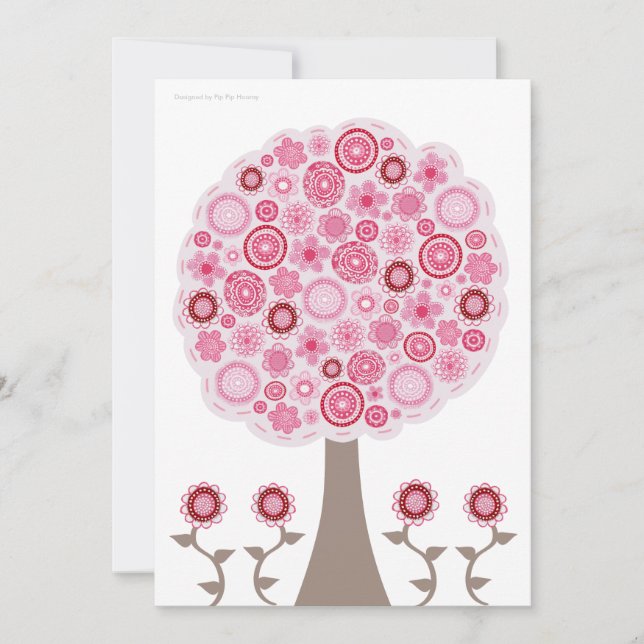 Sweet 16 Birthday Pink Blossom Tree Invitation (Front)