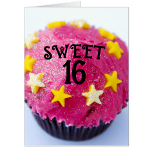 SWEET 16 BIRTHDAY PINK CUPCAKE BIGGEST GIANT Card