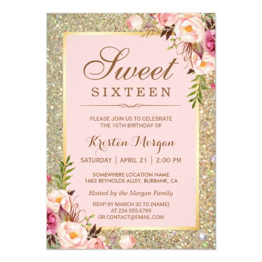 Sweet Sixteen Invitation Cards 2