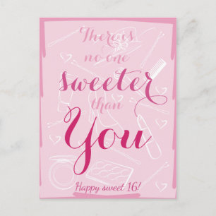 Sweet 16 birthday postcard