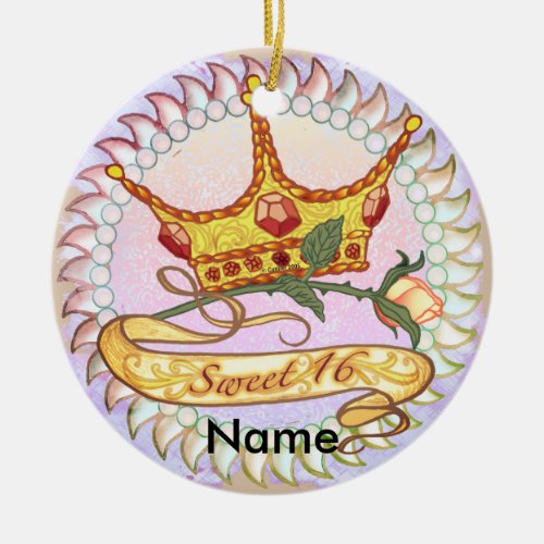 Sweet 16 Birthday Princess custom name ornament 