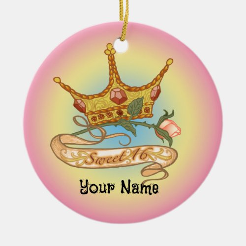 Sweet 16 Birthday Princess revised Ornament