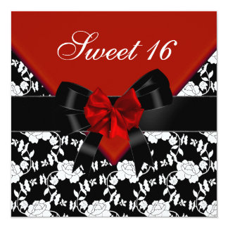 Red Sweet 16 Invitations 10