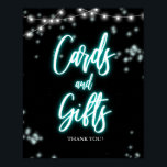Sweet 16 Birthday Teal Neon Cards and Gifts Sign<br><div class="desc">Celebrate your special day in style with our Sweet 16 designs! Our neon-inspired design is sure to make a statement with its shades of pink and black. It's the perfect way to let everyone know you are turning 16!</div>