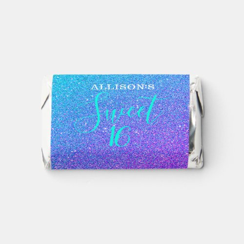 Sweet 16 Birthday Teal Purple Glitter Personalized Hersheys Miniatures