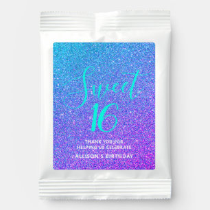 Sweet 16 Birthday Teal Purple Glitter Personalized Hot Chocolate Drink Mix
