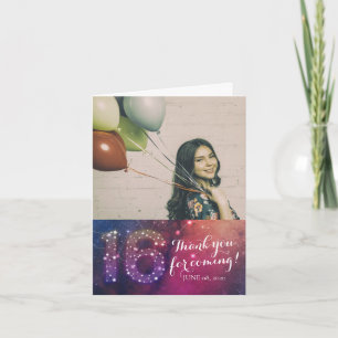 Sweet 16 Birthday Thank You Galaxy Constellations Invitation