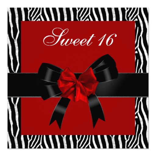 Red And Black Sweet 16 Invitations 5