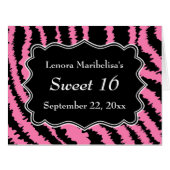 Sweet 16 Black and Pink Zebra Pattern (Front Horizontal)