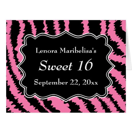 Sweet 16 Black And Pink Zebra Pattern
