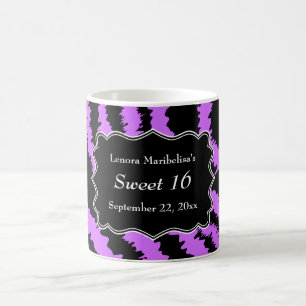 Sweet 16 Black and Purple Zebra Pattern Coffee Mug