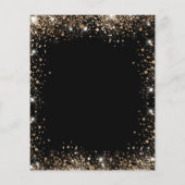 Sweet 16 black gold glitter dress invitation (Back)
