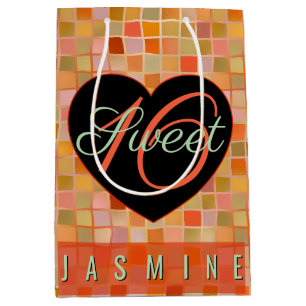 Sweet 16 black heart teen girl medium gift bag