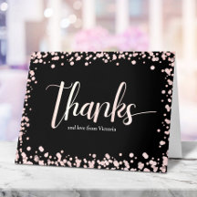 Sweet 16 Black Pink Rose Gold Glitter Birthday