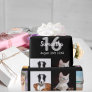 Sweet 16 black silver photo collage wrapping paper