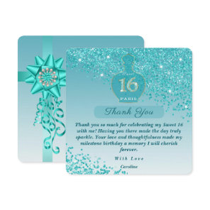 Sweet 16 Blue Azure Fragrance Studio Thank You Card