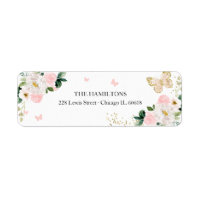 Sweet 16 Blush Floral Butterfly