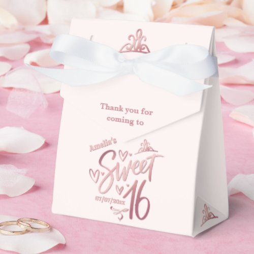 Sweet 16 blush pink favor boxes