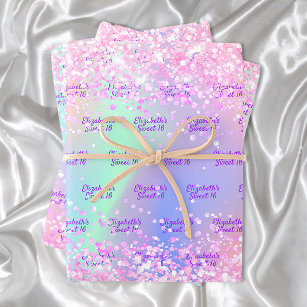 Holographic Wrapping Paper - Iridescent, Metallic Gift Wrap For Birthday,  Christmas (3 Rolls, 3 Designs, 17x204 In Per Roll, 73.5 Sq Ft Total)