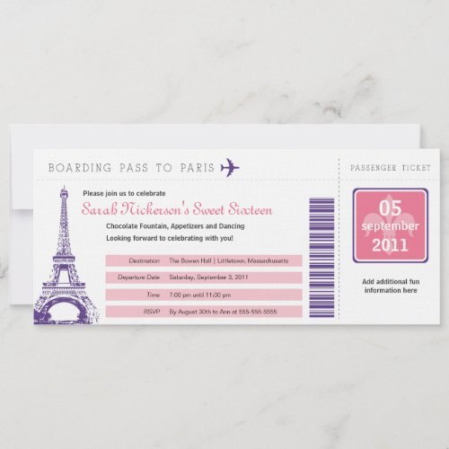 Sweet 16 Boarding Pass to Paris Announcements