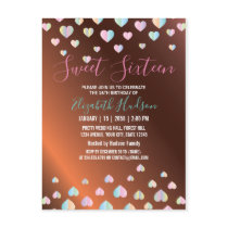 Sweet 16 Bronze Invitation with Colorful Speckles