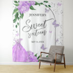 Sweet 16 Butterflys Lavender Gown Backdrop at Zazzle