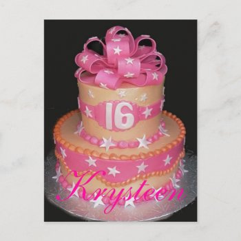 Sweet 16 Cake Picture Card by LaKrima at Zazzle