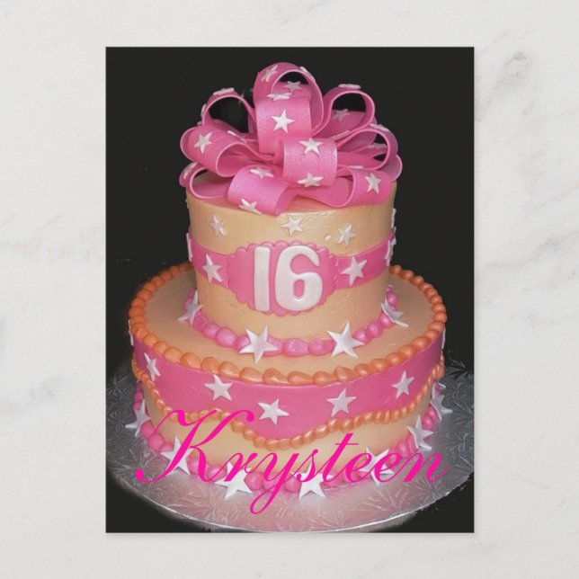 Sweet 16 Cake Picture Card (Front)