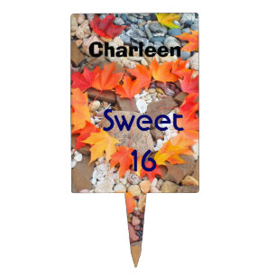Sweet 16 Cake Topper Picks Birthday Add Name Heart