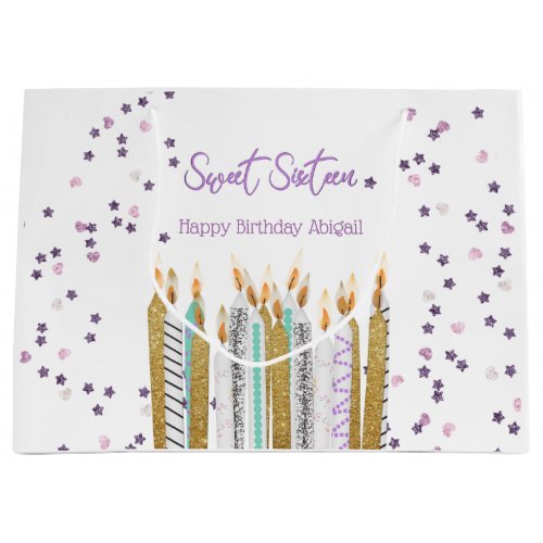 Sweet 16 Candles Birthday Gift Bag