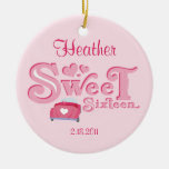 Sweet 16 Car Heart Personalized Ornament at Zazzle