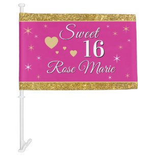 Sweet 16 Celebration Custom Car Flag