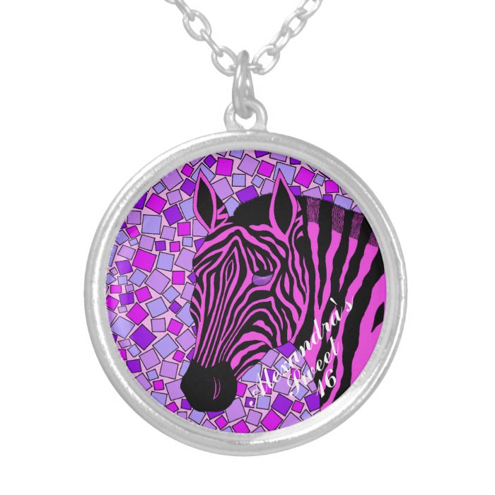 X Pink Zebra Sweet 16   Please see new version Custom Jewelry