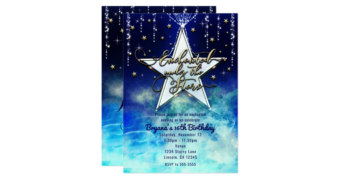 Sweet 16 Celestial Enchanted Under The Stars Party Invitation Zazzle Com